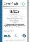 Naše společnost je držitelem Certifikátu ČSN EN ISO 9001:2016